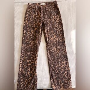 Abercrombie low rise loose leopard jeans